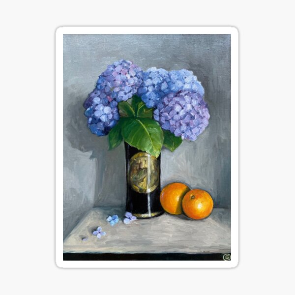 Item preview, Still life of Hydrangeas and Oranges designed and sold by Fonda Shae.