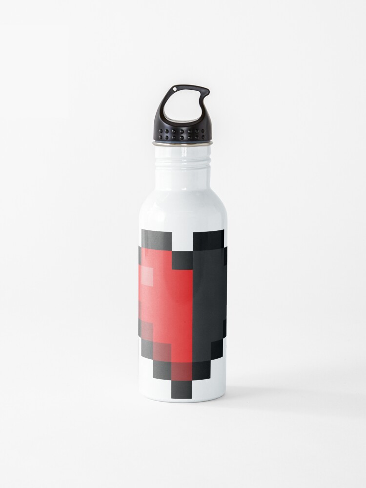 Minecraft Half A Heart Water Bottle By Statictextiles Redbubble - minecraft vs roblox nerd leaks