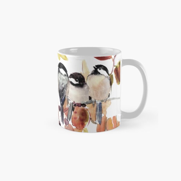 Vista previa del artículo con la obra «Chickadee Birds en el otoño», diseñado y vendido por surenart.