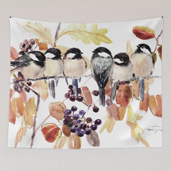 Item preview, Chickadee Birds in the Fall designed and sold by surenart.