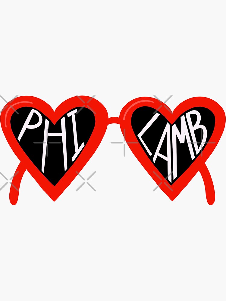 "Heart Glasses Phi Lamb (Red)" Sticker for Sale by reagansparks