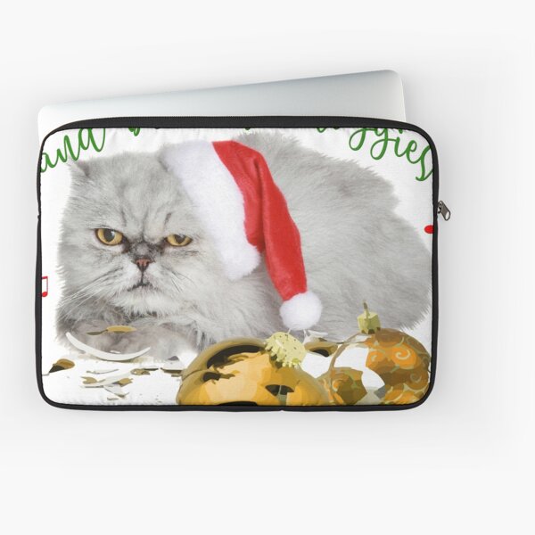 Funny Christmas Cat Falalalala Laptop Sleeve
