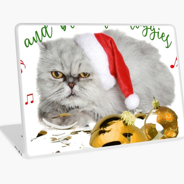 Funny Christmas Cat Falalalala Laptop Skin