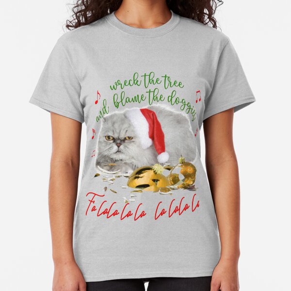 Funny Christmas Cat Falalalala Classic T-Shirt