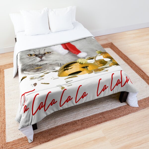 Funny Christmas Cat Falalalala Comforter