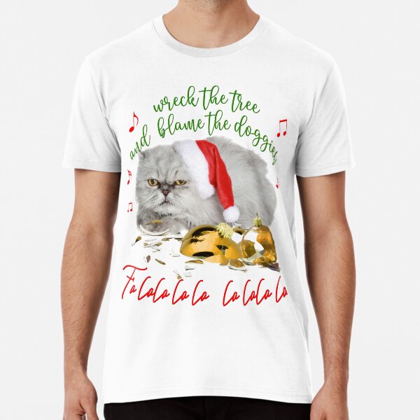 Funny Christmas Cat Falalalala Premium T-Shirt