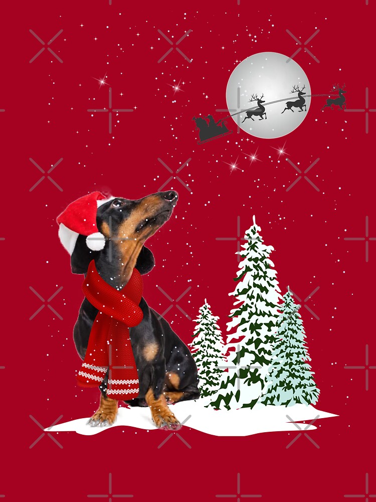 Dachshund christmas tree shirt sale