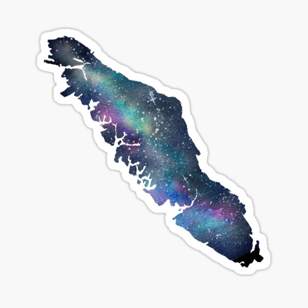 Galaxy Vancouver Island Decal Sticker Watercolor Hand Painted Sticker