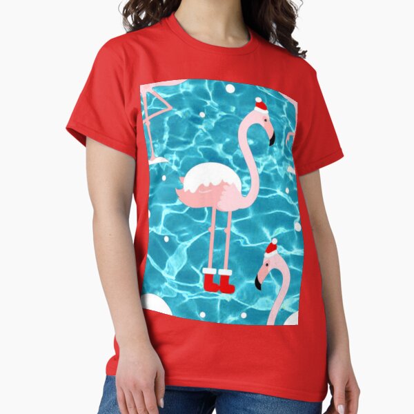 Vista previa del artículo con la obra «feo navidad santa flamingo navidad», diseñado y vendido por Gossip Rag.