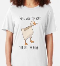 Mess with the honk you get the bonk untitled goose game shirt Slim Fit T-Shirt