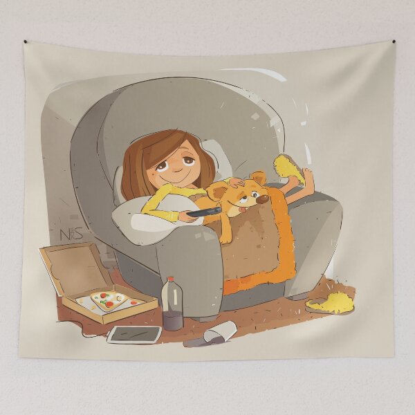 Item preview, Lazy Weekend Plan (Couch potato) designed and sold by Neda Sadreddin.