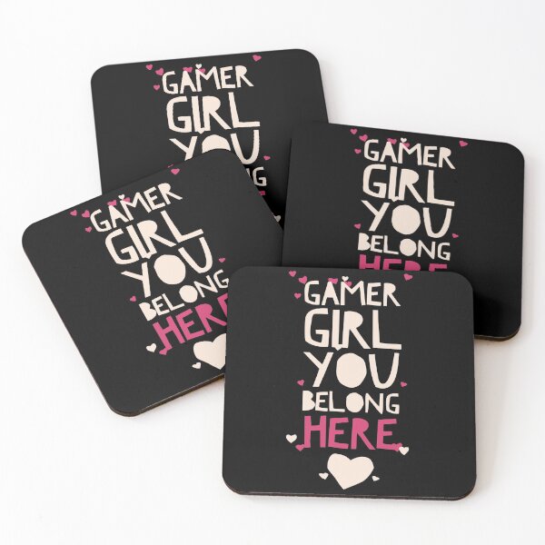 Item preview, Gamer Girl you BELONG HERE! - Fun Con Shirt Logo for Making New Friends Pink/White Hearts designed and sold by CloudDance.