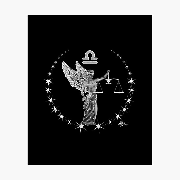 Libra Zodiac The Scales Of Justice Character Graphic With Star Circle Border And Its Astrology 