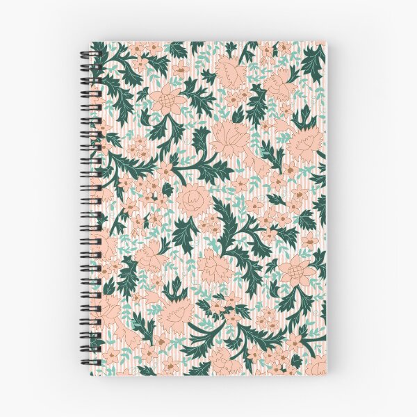 Item preview, Rosabell Filigree- Mid Century Folk Florals Rose/White Stripes designed and sold by winkeltriple.