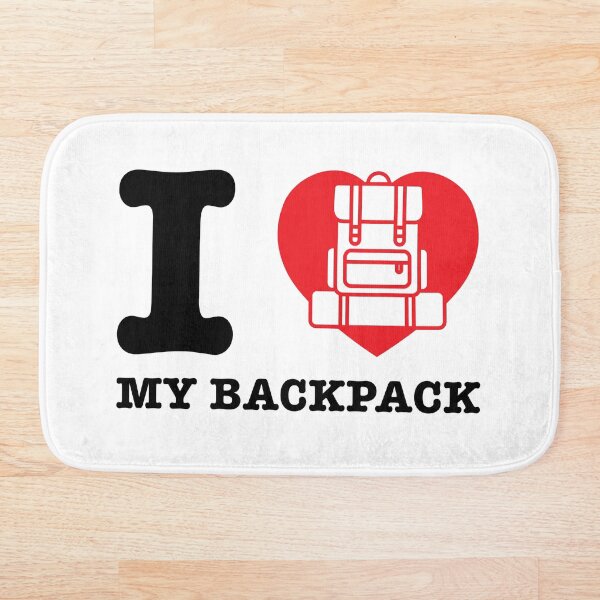 I Love My Backpack Bath Mat