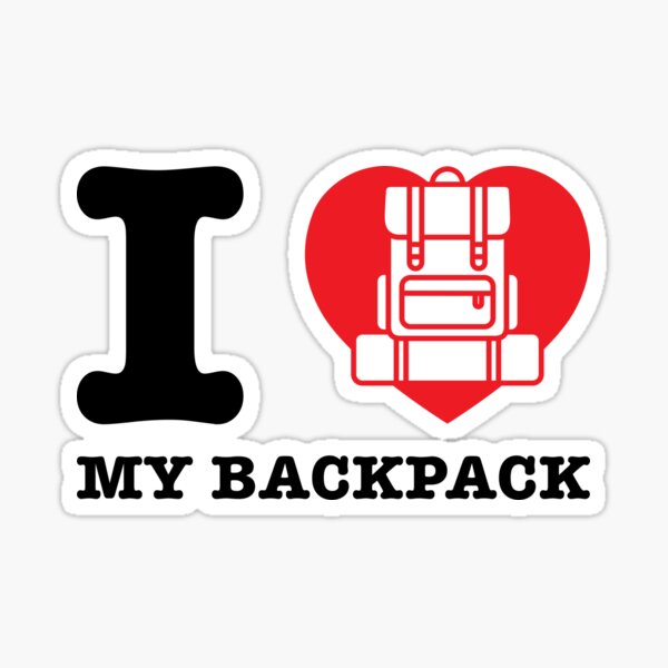 I Love My Backpack Sticker