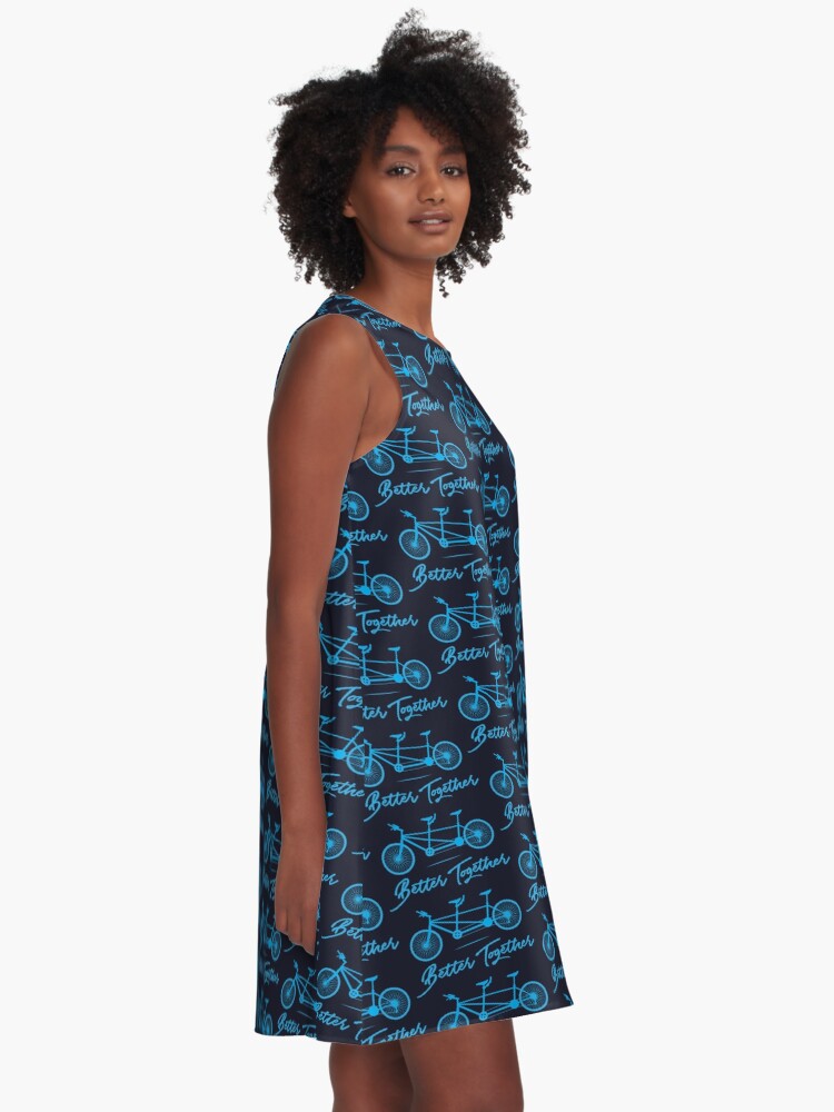 Alternate view of Tandem Bike Better Together Bicycle Design A-Line Dress