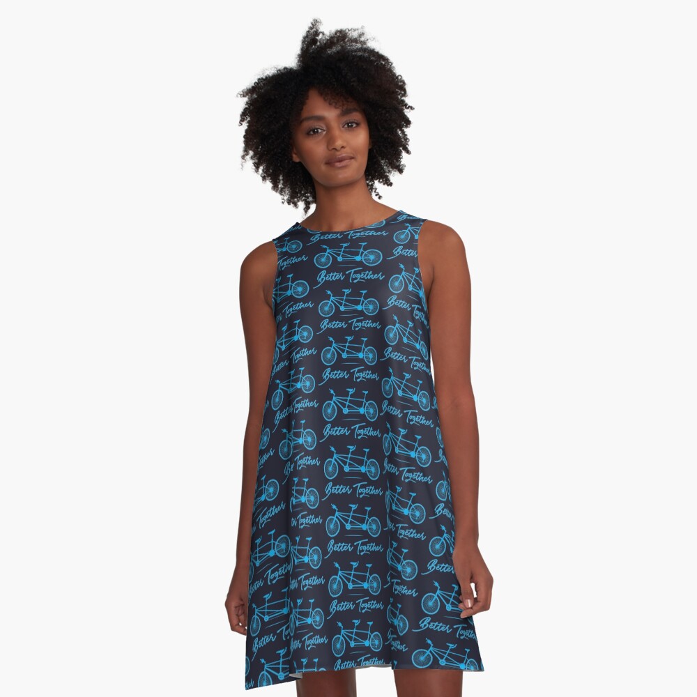Tandem Bike Better Together Bicycle Design A-Line Dress
