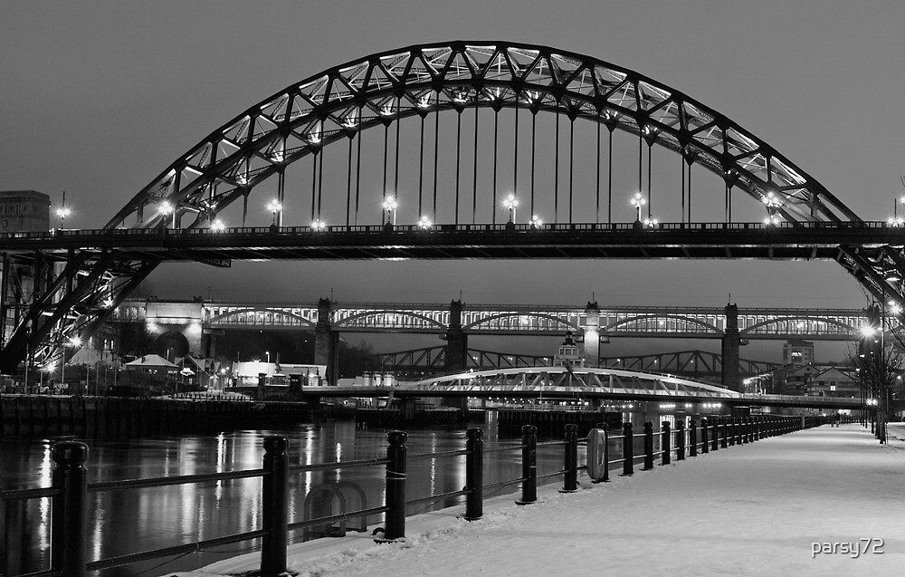 "Tyne Bridge Black and White" by parsy72 Redbubble