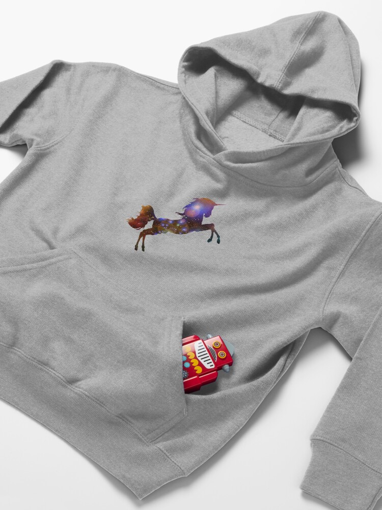 Alternate view of Unicorn Galaxy Kids Pullover Hoodie