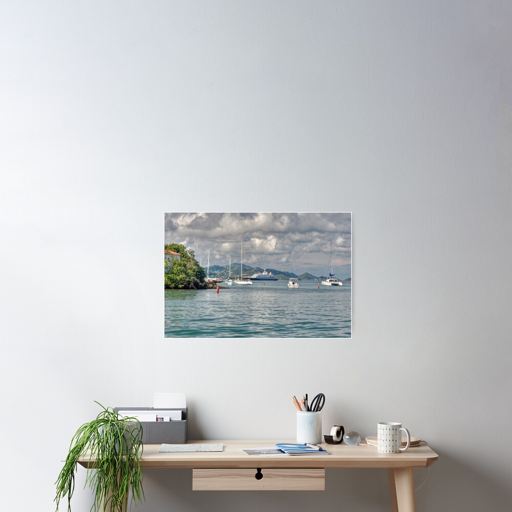 Approaching Cruz Bay Poster