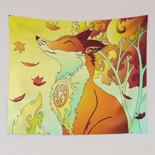 Item preview, Flaming Fox in autumn colours designed and sold by SeraphineArts.