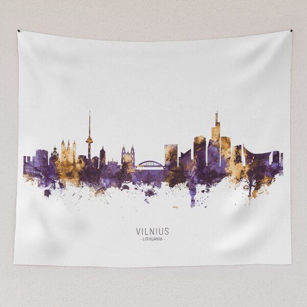 Item preview, Vilnius Lithuania Skyline designed and sold by ArtPrints.