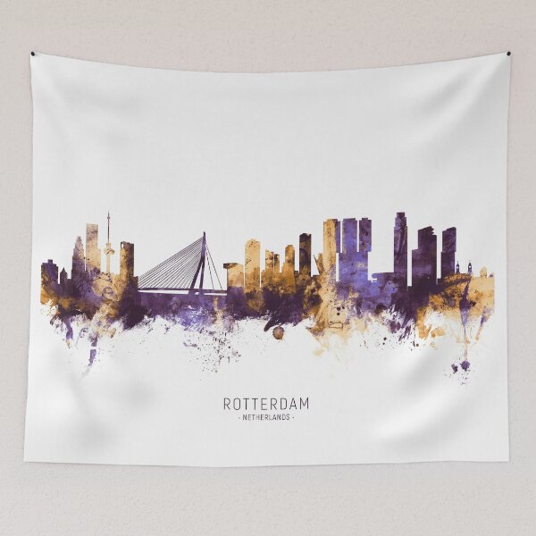 Item preview, Rotterdam The Netherlands Skyline designed and sold by ArtPrints.