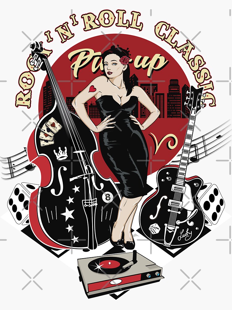 Rockabilly Pin Up Girl 1950s Sock Hop Party 50s 60s Rock and Roll