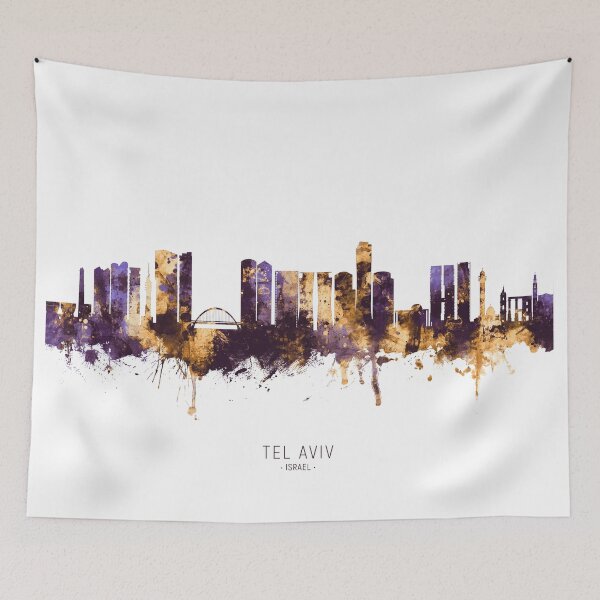 Item preview, Tel Aviv Israel Skyline designed and sold by ArtPrints.