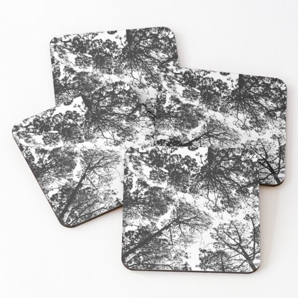 Item preview, Forest landscape photography trees - black and white 1x1 designed and sold by ohaniki.