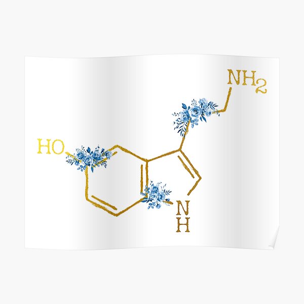 Serotonin Molecule Poster