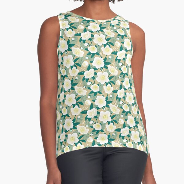 Christmas rose (3) Sleeveless Top