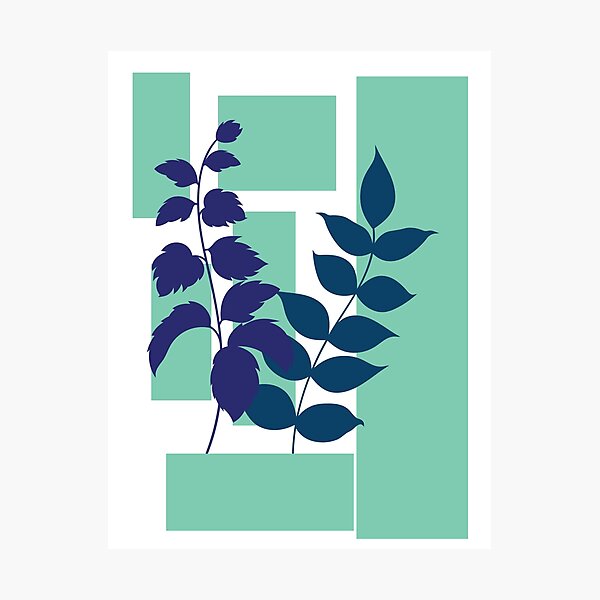 Artikelvorschau, Tadellose grüne Quadrat-blaue Natur-Blätter entworfen und verkauft von Lilith-Designs.