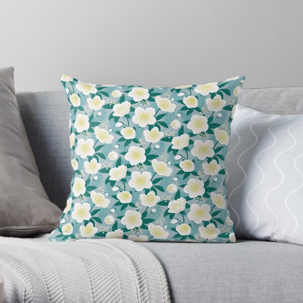 Christmas rose (4) Throw Pillow