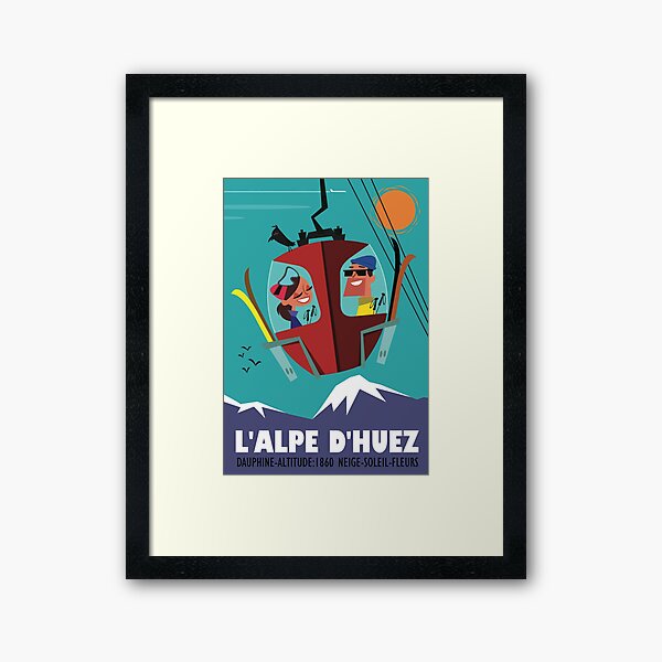 L'Alpe d'Huez poster Framed Art Print