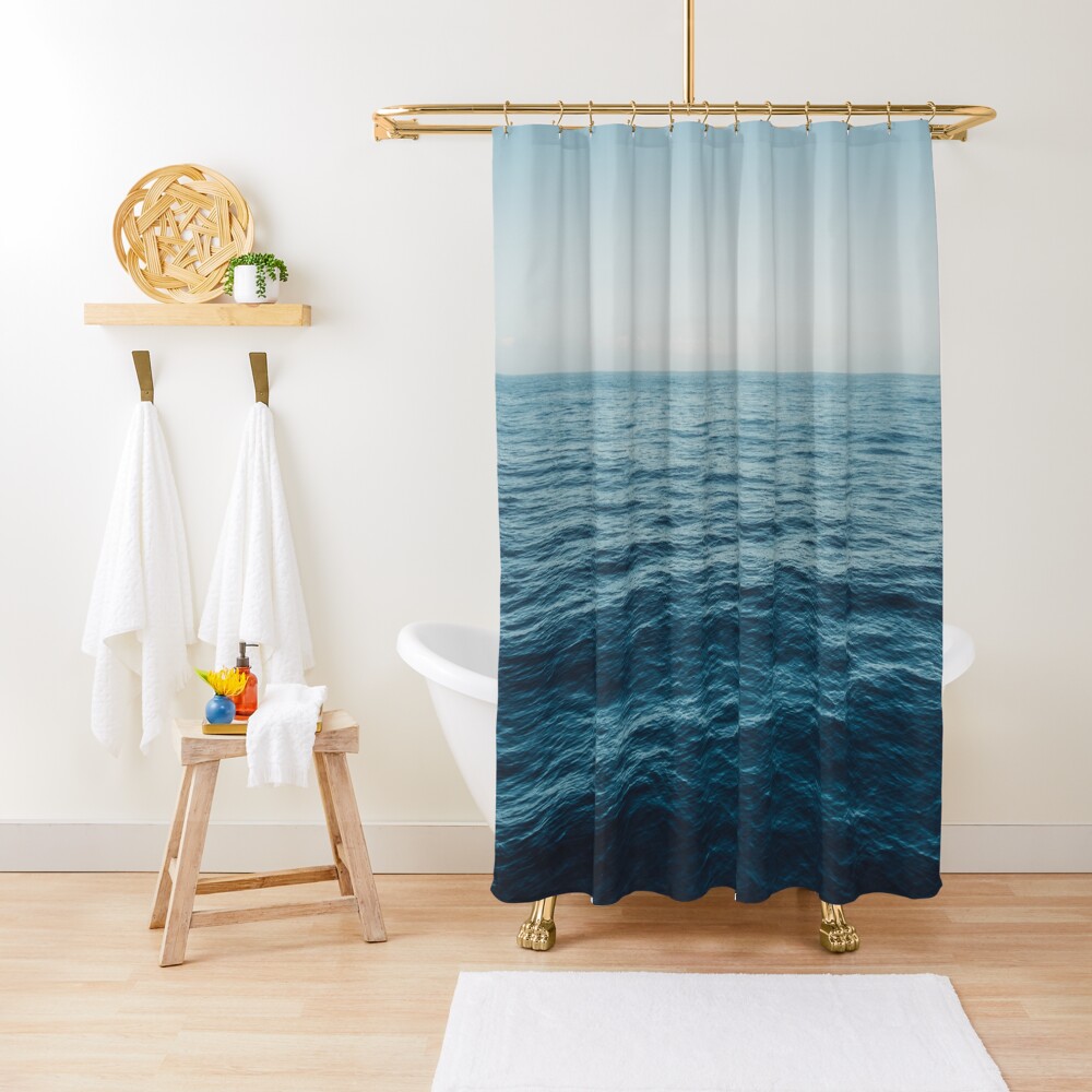 ocean, water, blue sky - horizon over water - seascape photography Shower Curtain