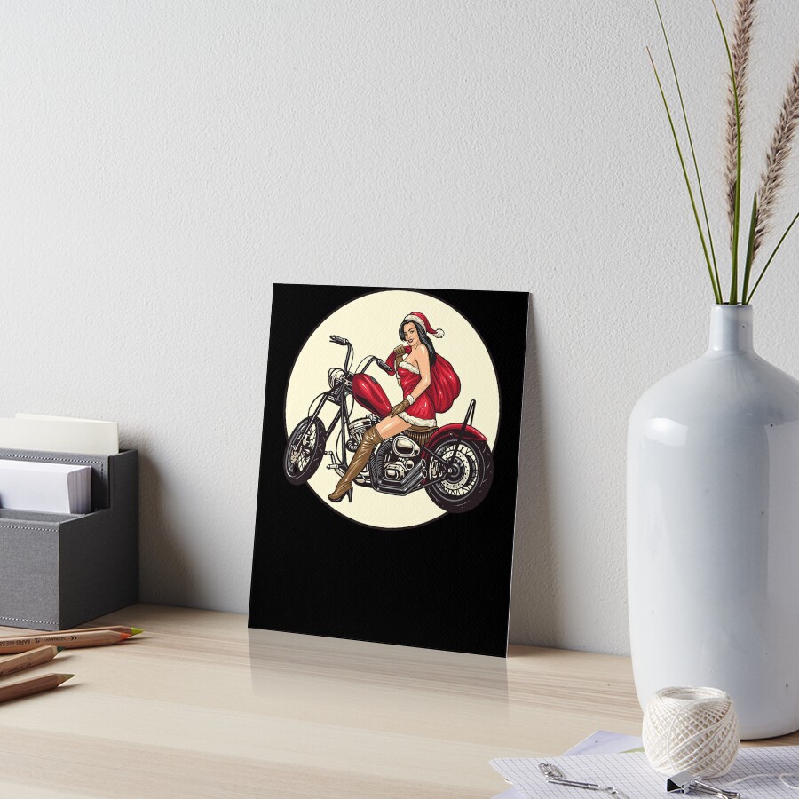 Póster con la obra «Sexy Nikolaus Girl con Moto I para Navidad» de  ChrisFeil | Redbubble