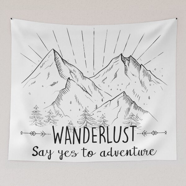 Item preview, Wanderlust - Say Yes to Adventure Mountain Art designed and sold by Thubakabra.