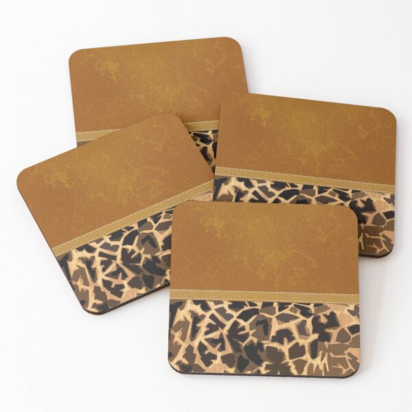 Item preview, Graphic Giraffe Print and Digital Brown Leather designed and sold by jocelynsart.