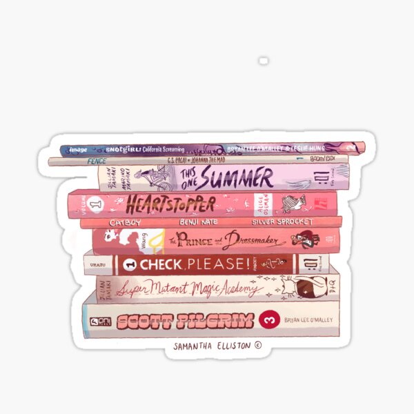 Book Stack (Mini) Sticker – the pretty pink studio