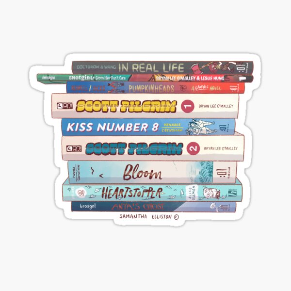 The Blue Graphic Novel Stack Sticker