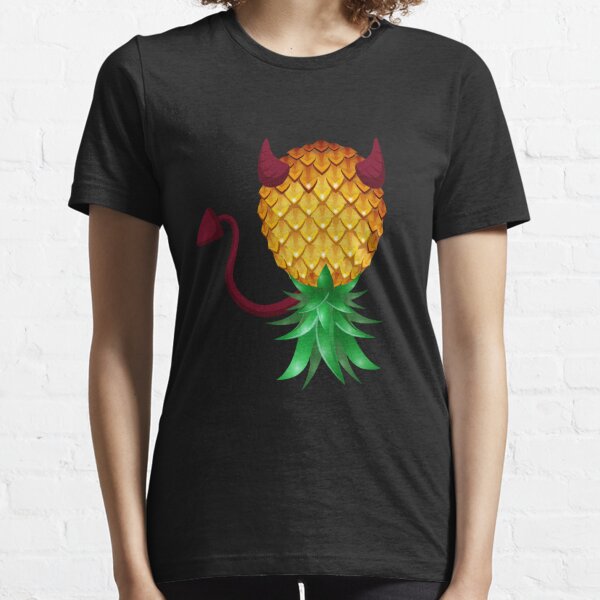 Pineapple and Beach Art Image of Large Neon Colored Pineapple On White 3dRose Lens Art by Florene T-Shirts 