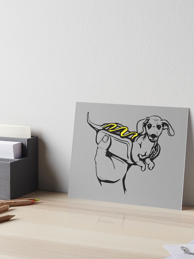 Hot dog cartoon illustration Art Board Print for Sale by