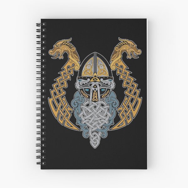 Item preview, Viking Dragon Tshirt Valknut Helmet Valhalla God Odin Beard designed and sold by DSWShirts.