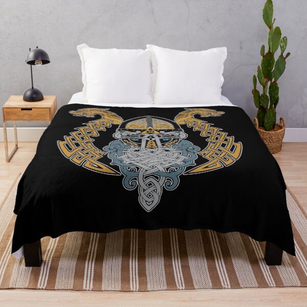 Item preview, Viking Dragon Tshirt Valknut Helmet Valhalla God Odin Beard designed and sold by DSWShirts.