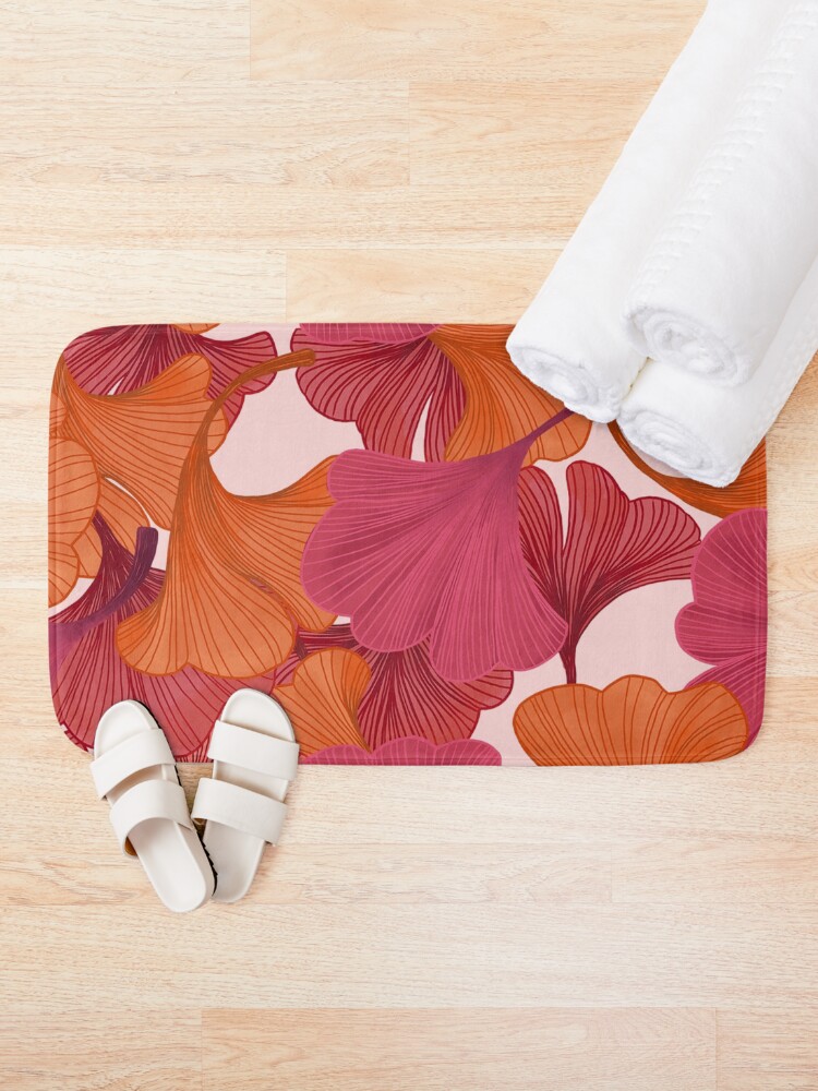 Alternate view of Autumn Ginkgo Leaves Bath Mat