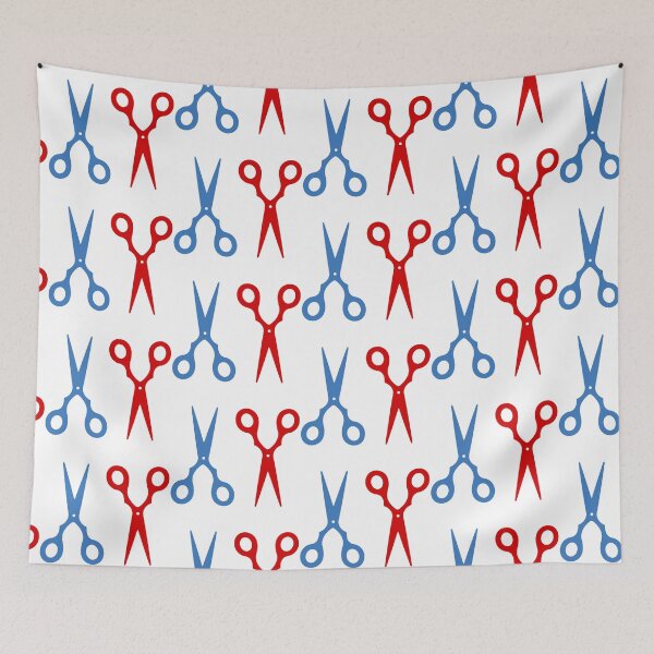 Item preview, Barber shop scissors - red and blue designed and sold by XOOXOO.