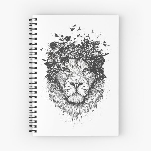 Item preview, Floral lion (bw) designed and sold by soltib.