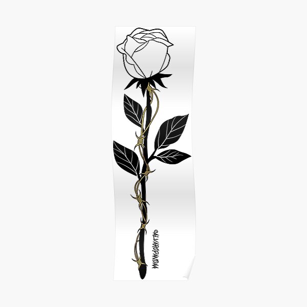 Buy Traditional Barbed Wire Rose Flash Sheet Print Online in India  Etsy
